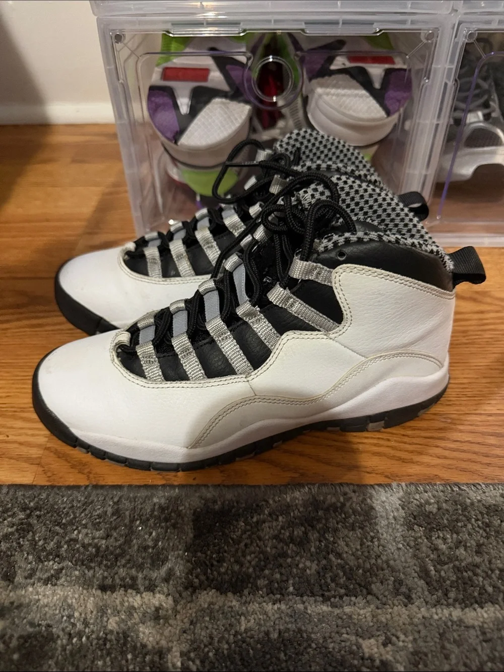Jordan Kids White and Black High-Top Sneakers
